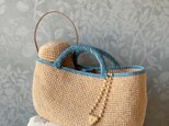 カゴ風編みBAG（ブルー）ペットボトルケースセット