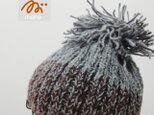 フリンジキャップ.グレー&ブラウンの画像
