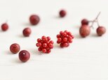 【ピアス】木苺 ベリー つぶつぶ 赤珊瑚