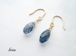 スワロフスキー 一粒ピアス デニムブルー【k14gf】の画像