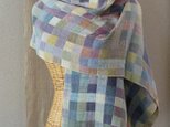 手織りコットンストール・・雨上がり