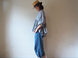 Cotton gather blouse GRAYの画像