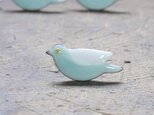 七宝焼ピンブローチ ちっちゃい青いとり(水色淡)