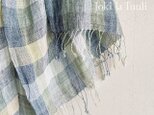 Linen Scarf 　フォレストブルーグリーンmixの画像