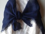 linen shawl #濃藍の画像
