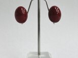 【再販】バロックカボションイヤリング/樹脂製/RED/made in japanの画像