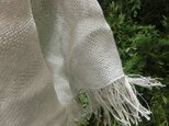 極細糸・模様織り麻ストール 3色 生成り