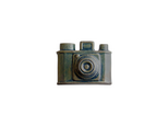 陶器ブローチ カメラ サビ青の画像