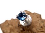 ブルートパーズ シルバーピアス メンズ/シルバー925 片耳/セカンドピアス つけっぱなし/男性へのプレゼント/pe29の画像