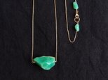 送料無料【K14gf】クリソプレーズ大粒原石ネックレス・Chrysoprase／１点物