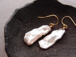 【K14gf】 Feather Pearl／フェザーパール フックピアスの画像