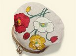 ポピー刺繍のがま口　口金が変更になりました