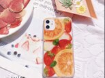 可愛い ♡  押しフルーツ 　いちご  スマホケース 押し花ケース /iphoneケースの画像