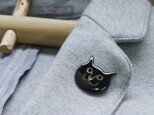 七宝焼 ピンバッチ いじわるねこ（黒）の画像