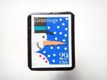 アメリカ1993年「クリスマス切手」ブローチの画像