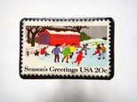アメリカ1982年「クリスマス切手」ブローチ③の画像