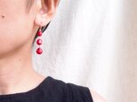 送料無料 赤珊瑚のロングピアス／redcoral・nugget【3 pieces】