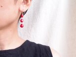 送料無料　Redcoral・nugget／赤珊瑚のピアス・3pieces