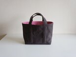 TOTE BAG -bicolor- (M) / chocolate × peachの画像