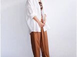 リネンオーバーシルエットシャツ（ホワイト）の画像