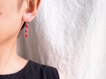 送料無料【K14gf・Short】赤珊瑚のロングピアス／redcoral・tube