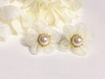 Chiffon　Flower　ピアス-yellow-の画像