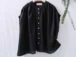 ラフでお洒落な最旬ブラウス　フレンチスリーブブラウス　シャツブラウス　リネン100％210601-3