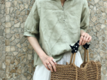 ☆新作 コットンリネン半袖シャツ カレッジスタイル ファション ゆったり