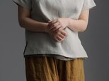 【wafu】Linen T-shirt ドロップショルダー Tシャツ /亜麻ナチュラル t001l-amn1の画像
