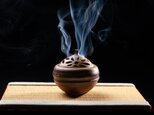 備前焼香炉（菊模様）