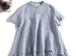 ★サンプルセール　1点のみ★ラフで爽やかな極上リネンシャツ　トップス　リネン100％半袖　　190710-5