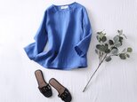 ★サンプルセール　1点のみ★Lサイズ　何枚も欲しい！洗練されたシンプルリネンブラウス　Tシャツ　8分袖　210405-08