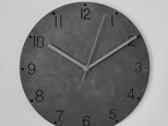 古塗装のモルタル掛け時計（チャコールグレーベース×シルバーグレー）【受注生産】の画像
