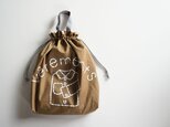 《選べるサイズ》持ち手つき 体操着入れ お着替え巾着袋　新色マロンブラウン 「vêtements」入園入学グッズの画像