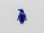 陶器ブローチ　ペンギン(立)コバルト
