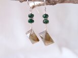 送料無料【SV・受注制作】プチスウィングピアス／labradorite × chrome diopside