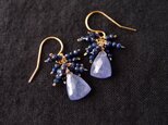 送料無料【K14gf】フリンジピアス／tanzanite × lapis lazuli