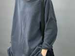 秋 長袖Tシャツ ラウンドネックプルオーバーTシャツ ミッドレングスの厚手  レディース  トップス コットン シャツ ゆっだり