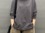 秋 長袖ラウンドネックコットンTシャツ カジュアル  レディース セーター トップス コットン シャツ ゆっだり 通学 通勤