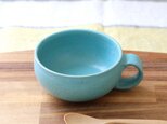 トルコ青釉のざっくりほっこりスープカップ