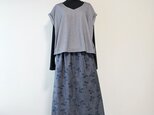 着物リメイク 大島紬のゴムスカート　花束　裏付きの画像