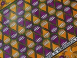 カンガ｜バイオレット × オレンジ  / アフリカ布 / アフリカンプリントの画像