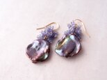 【K14gf】BIG Petal Pearl Earrings／Tanzanite （Bule）
