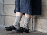 天然素材で快適 厚手リブ編みソックス　サステナブルなリサイクルコットン靴下（シルバーグレー）