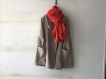 【冬支度SALE】厚手リネンの男女兼用フーテッドコート　H75の画像