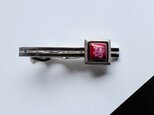箔ちらし【ルビー Ruby】七宝焼のネクタイピン  純銀箔ちらし七宝