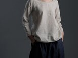 【wafu 入門編】限定 Linen Top 黄金比率のネック角度 /杢ベージュ p012c-mbe1-mの画像