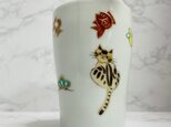 京焼　吉祥柄と猫　片口フリーカップの画像