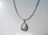 Big Labradorite Aquamarine Necklace☆ラボラドライト☆３WAYの画像