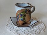 釉描彩花絵替わりコーヒーカップソーサー5客セットの画像